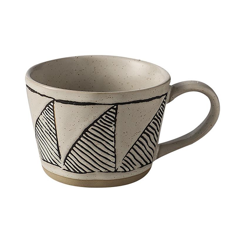 360ml keramický hrnek na kávu Retro hrnek Jednoduchý šálek na čaj s uchem