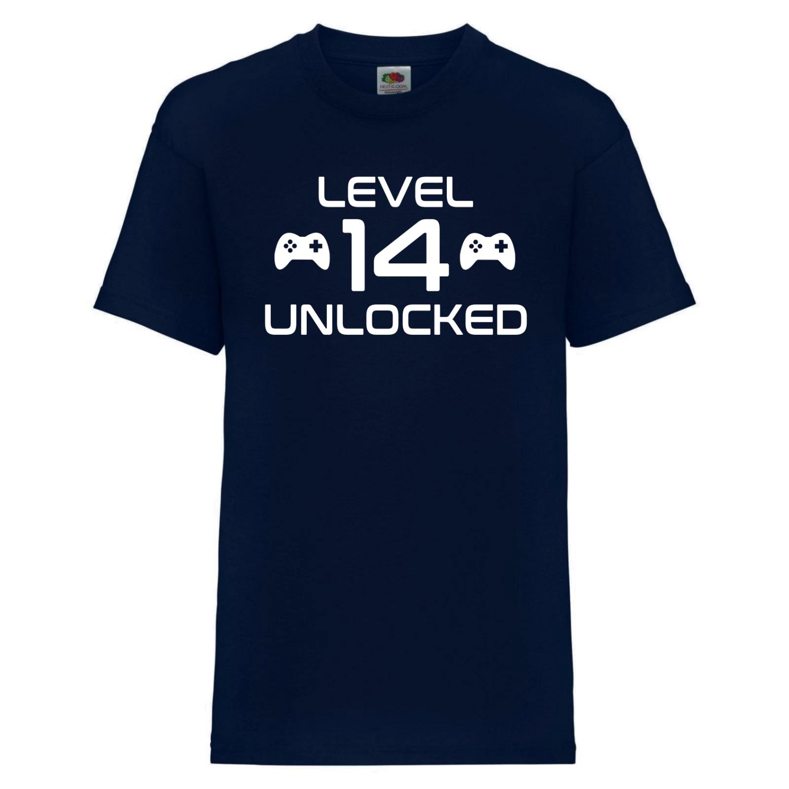 Level 14 Unlocked T-Shirt - Gift for 14 year old birthday, 14th birthday t Shirt M