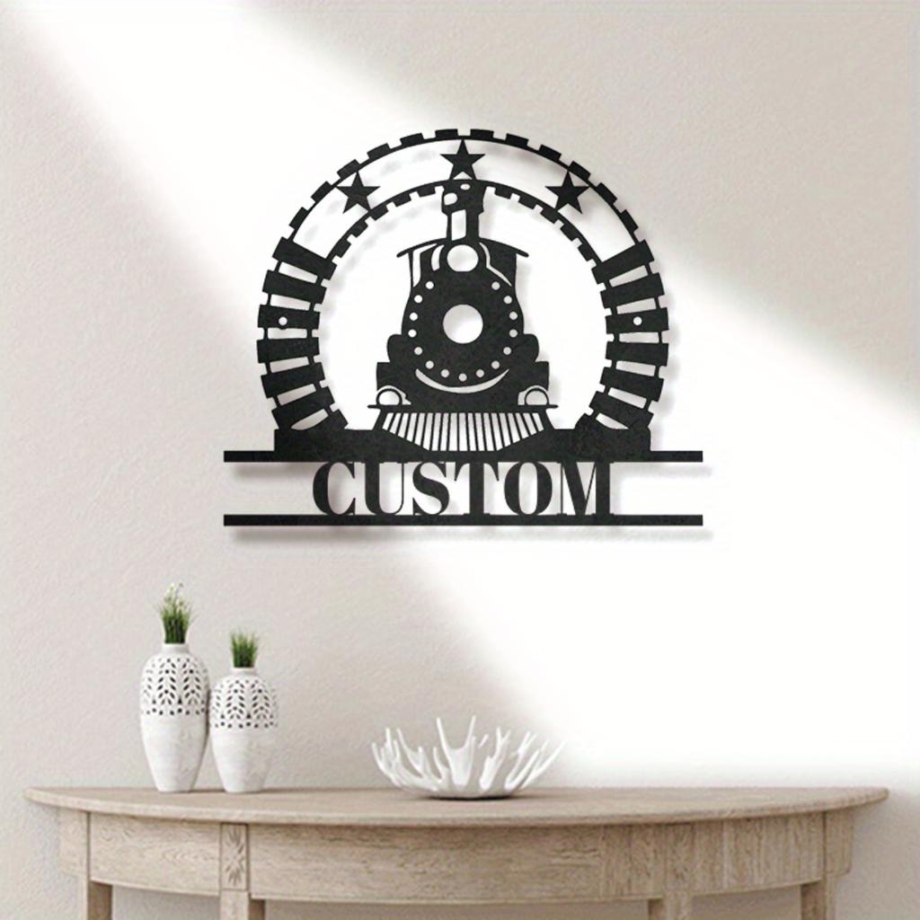 Custom Vintage Train Metal Wall Art Sign Durable Kids Room Decor