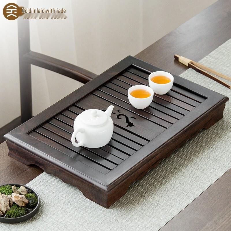 Ebony Solid Wood Drawer Tea Tray