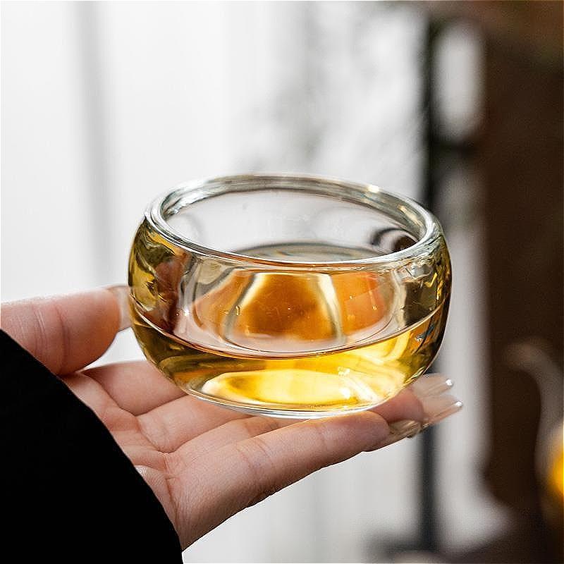 80ml Crystal Finger Cup High End Glass Cups Transparent Tea Cup Household Kung Fu Tea Cup 6pcs Sets Water Bottle New Year Gifts