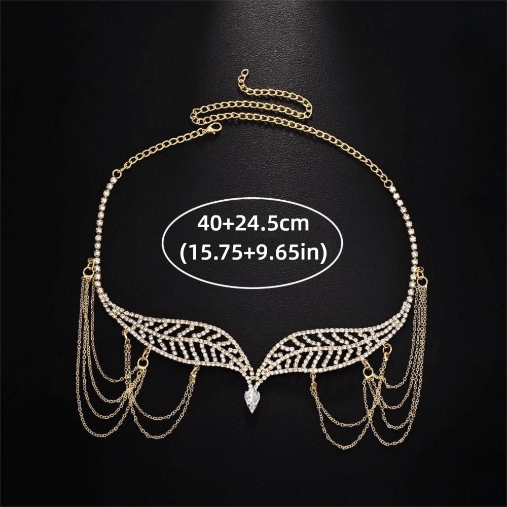 Tassel Bridal Headpiece Crystal Water Drop Pendant Rhinestone Head Chain Hair Jewelry Everyday