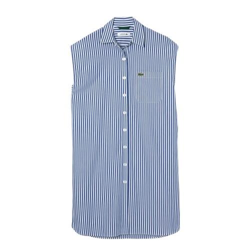 Lacoste Womens/Ladies Poplin Loose Sleeveless Shirt Dress