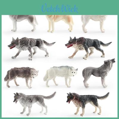 Childrens Wildlife Animal Pvc Model Set With Realistic Wolf And Husky Figures For Educational Play