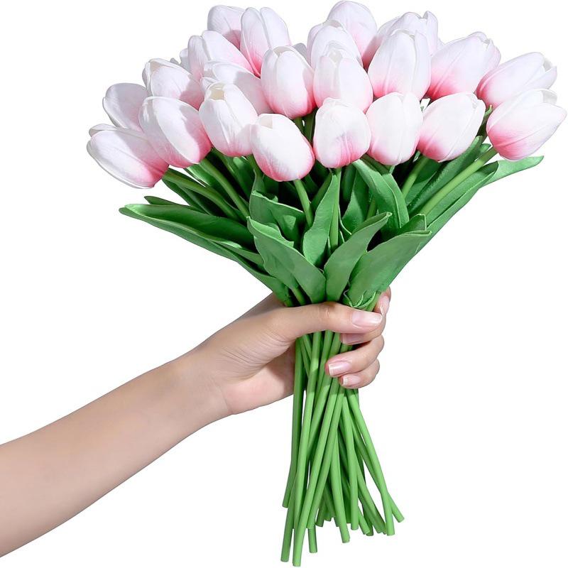 High-End PU Mini Artificial Tulip Bouquet for Living Room