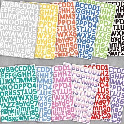 Buntes englisches DIY-Dekorations-Notizbuch-, Tassen- und Aufkleber-Set mit 12 Stück