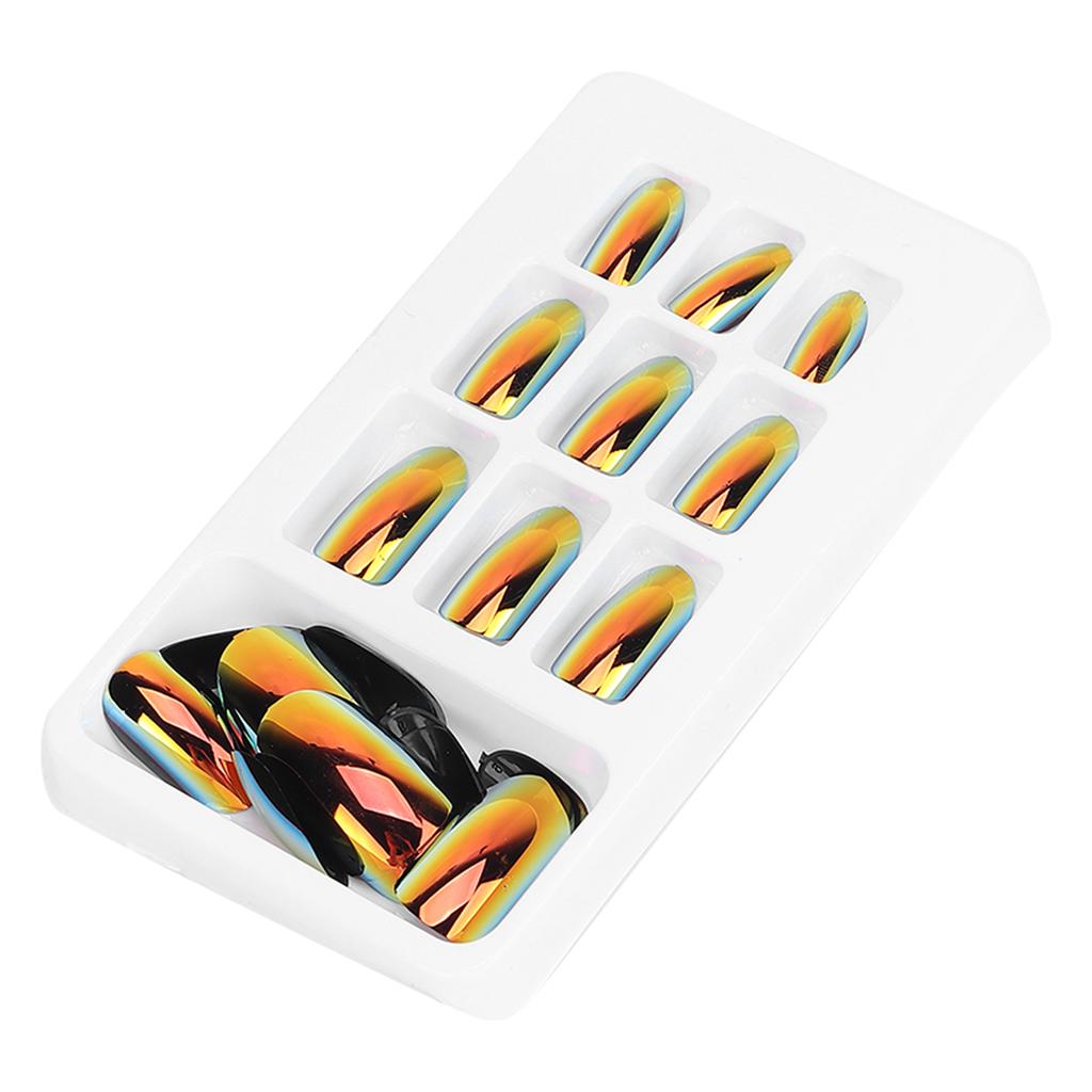 24pcs Fashionable Fake Nails Detachable Bright Color False Nail Patch Full Cover Nail Art Tips