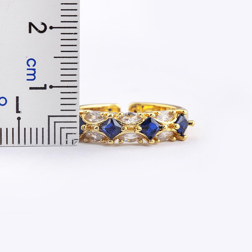 Nidin Shine Zircon Geometric Open Ring For Women Gold Plated Adjustable 5 Colors Female Wedding Aesthetic Jewelry Gift Wholesale