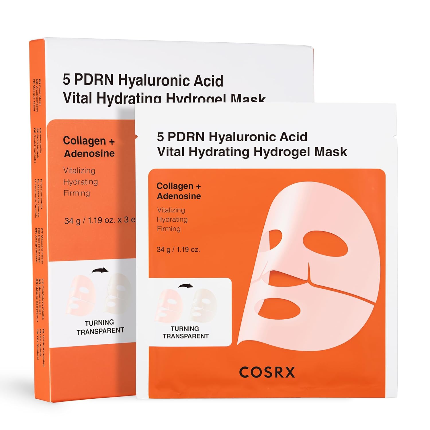 

[COSRX] 5 PDRN Hyaluronic Acid Vital Hydrating Hydrogel Mask 34g*3EA