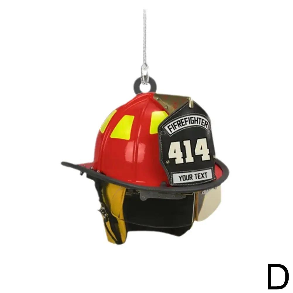 2D Car Hanging Decor Firefighter Coat And Hat Simulation Model Creative Fire Fighting Truck Car Interior Decor Pendant Gift