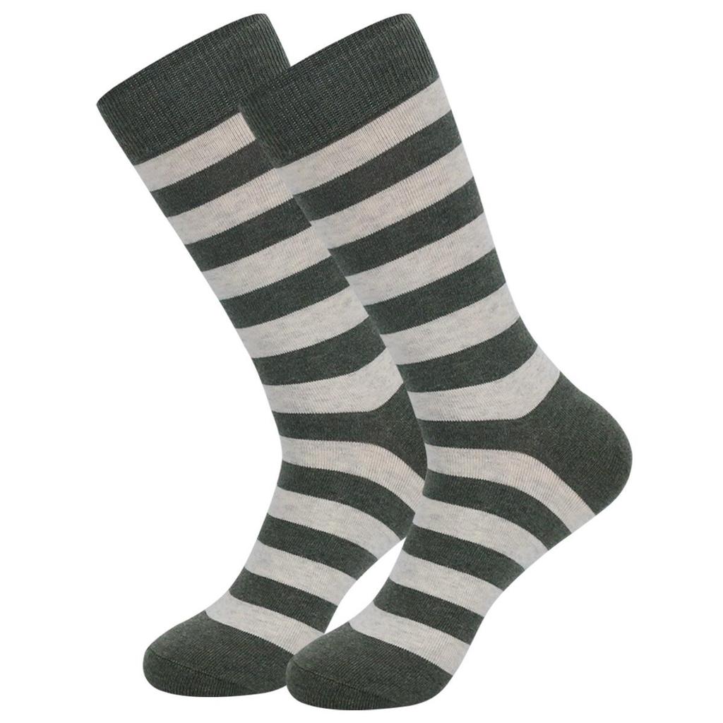 Men's Plus Size Striped Knee-High Socks - Trendy European & American Style for Autumn/Winter