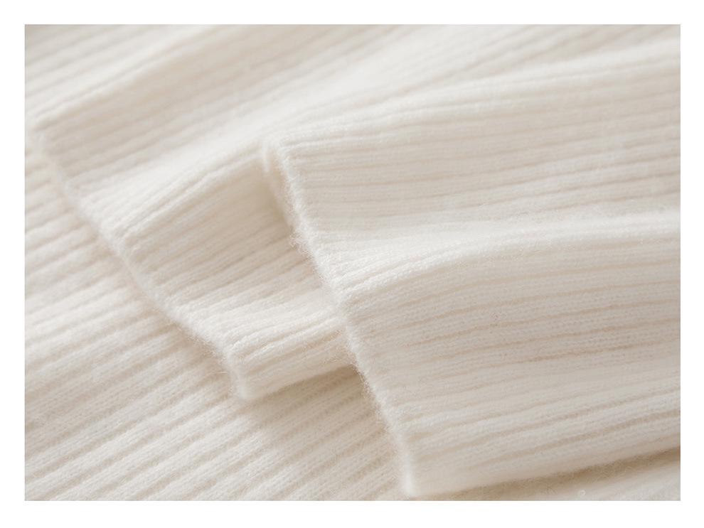 Women's Hooded Cashmere Pullover Sweater - Autumn/Winter, Loose Fit, Long Sleeve, Thick Knit Base Layer