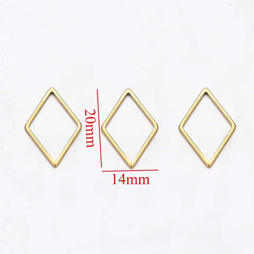 20pcs Stainless Steel Rhombus Charms for Bracelet Connector Necklace Pendants Handmade Earrings DIY Jewelry Making  Accessories