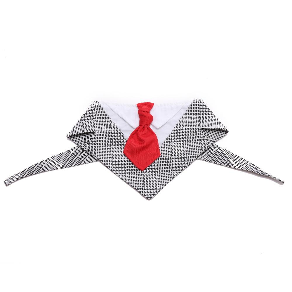 Pet Gentleman Suit Bow Tie Adjustable Soft Skin-friendly Easy Cleaning Golden Retriever Bear Wedding Suit Saliva Towel
