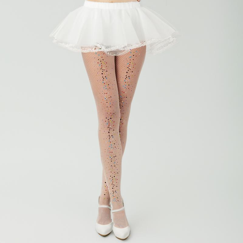 Sexy Dames Strass Panty Glanzend Diamant Zomer Visnet Panty Transparante Sokken Bling Medias De Mujer Mode Feest One Size brown