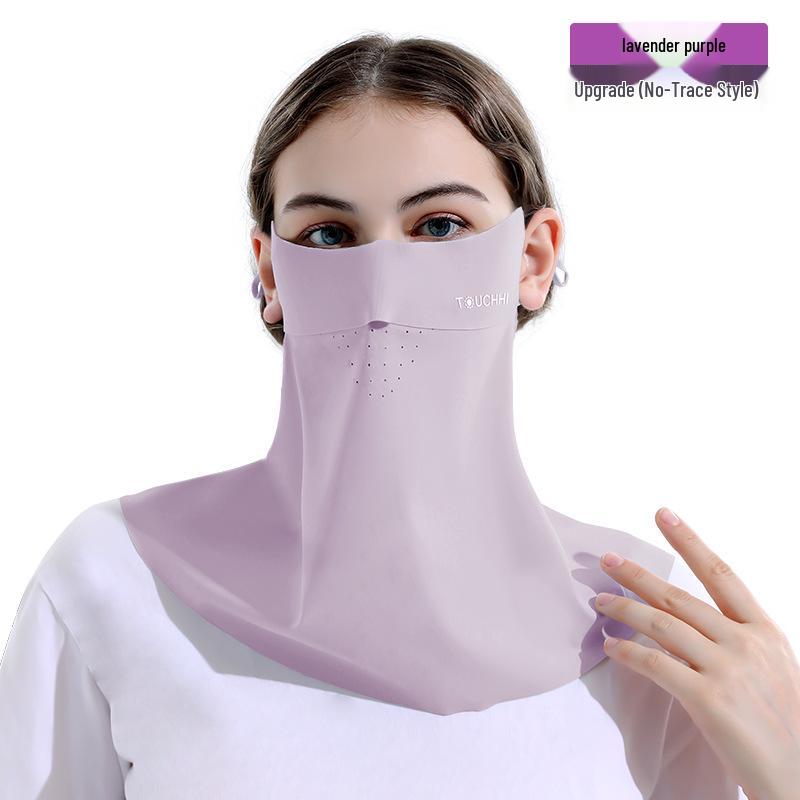 Ice Silk Women's Sunscreen Face Mask with 3D Eye Protection - Breathable, Thin, and Blush for Outdoor Cycling
