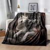 Rottweiler Moonlit Journey Flannel Blanket,Lightweight,Office Blanket,Sofa Blanket,Comfortable Blanket