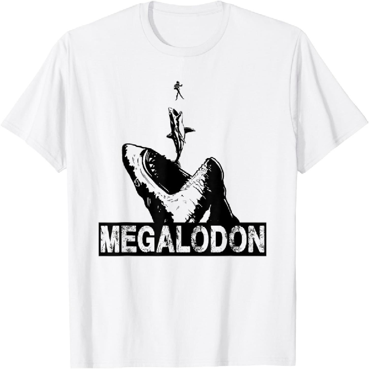 Мегалодон Большая Белая Акула Гигантская Акула Любитель Дайвер Футболка S