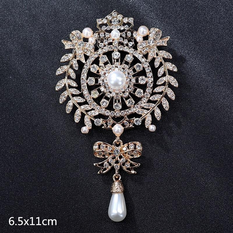 Genuine Professional Amasht Brooch Retro High-end Temperament Luxury Pearl Diamond Pin Women's Suit and Accessories