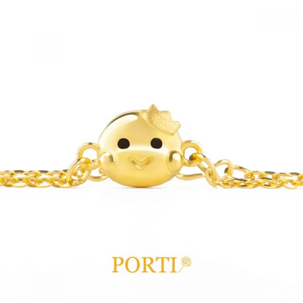 Porti 24k Gold 1.875g Snake Crown Chain Bracelet