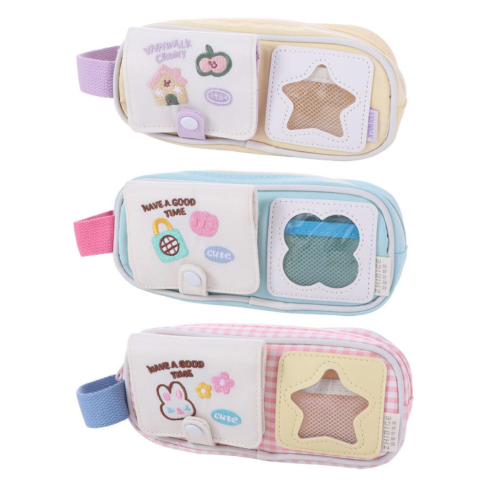 Embroidery Y2K Cartoon Stationery Bag PVC Display Ins Pencil Pouch  Stationery Holder