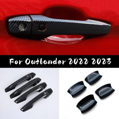 Car Styling For Mitsubishi Outlander  2022 Accessories ABS Chrome Car Door Handle Bowl Side Door Bowl Cover Trim
