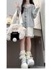 Women's Gray Knitted Hooded Cardigan - New Spring/Autumn Petite High-End Sweater Coat