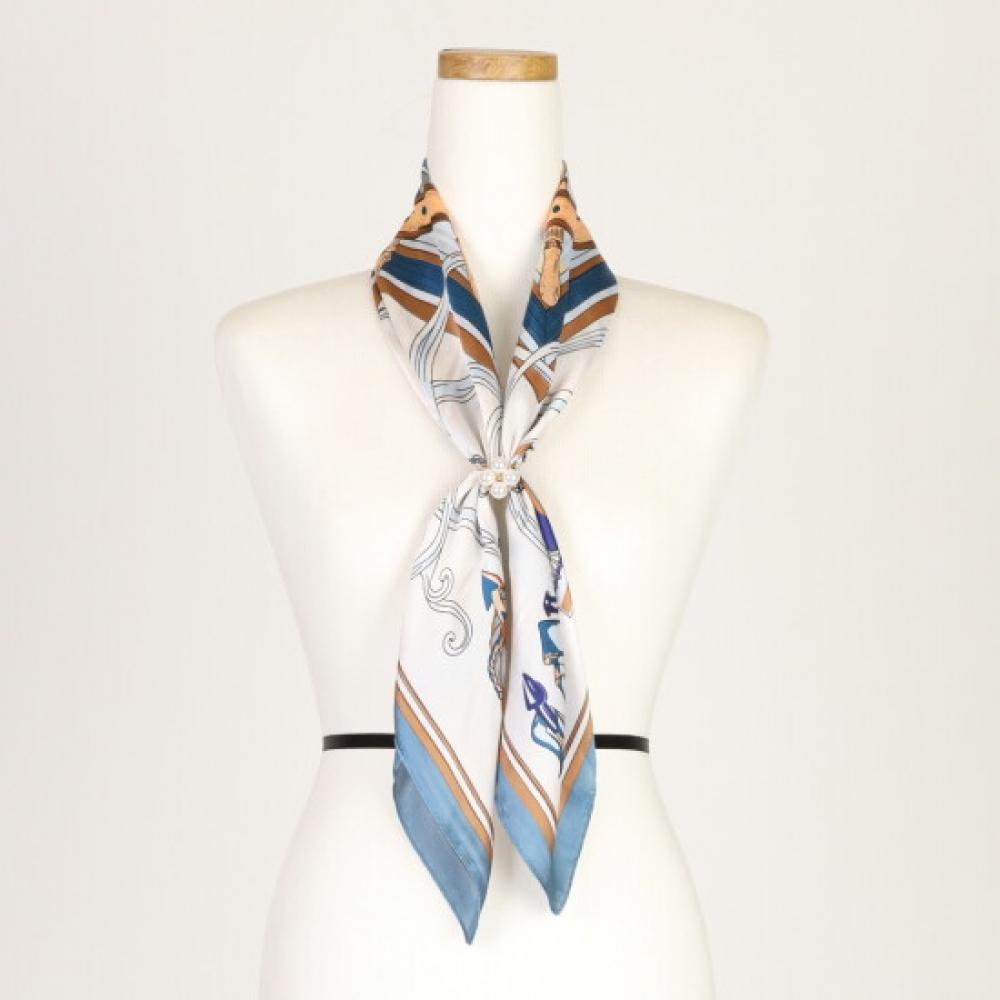 Shop Women Marine Silk Peeling Luxury Scarf Blue Lmd Wsc 0377
