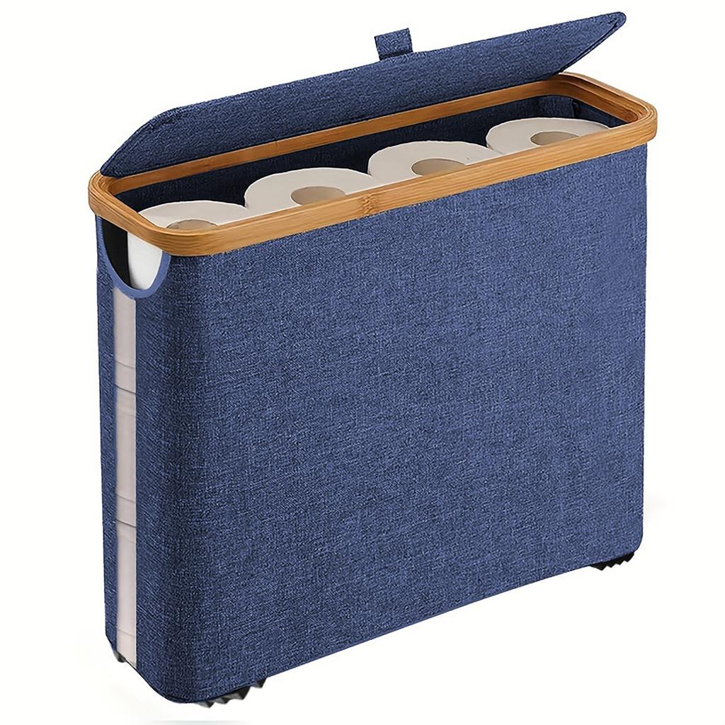 Toilet Paper Basket 28L Toilet Paper Storage with Lid for Bathroom Free Standing Holder Organizer Holds Up to 9-12 Rolls