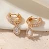 Fashion Water Droplets Dangle Earrings for Women Sparkling Zirconia Fashion Jewelry Gift