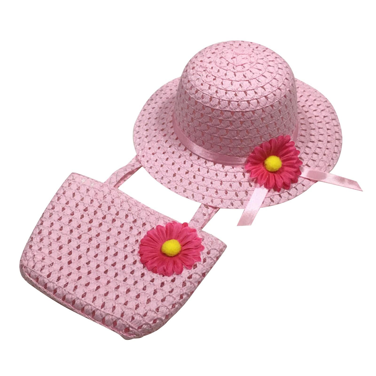 

Fashionable Little Girl s , Princess Hat, Sunscreen Hat, Children s Cool Hat With Portable Bag One Size рожевий