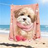 1pc Puppy Scarf Heart Outdoor Soft Polyester Flannel Throw Blanket Versatile for All Seasons , Soft , Cozy , Warm All Season Quilted Throw ,