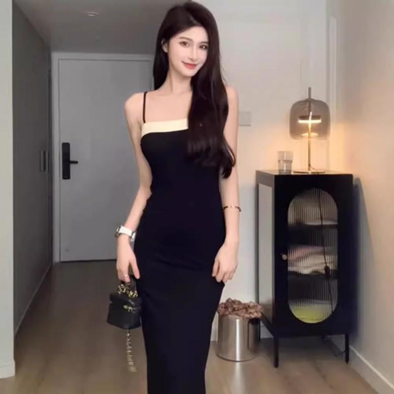Elegant Black Sleeveless High-Waist Bodycon Maxi Dress Women Chic Office To Evening Wear Slim Fit 2026