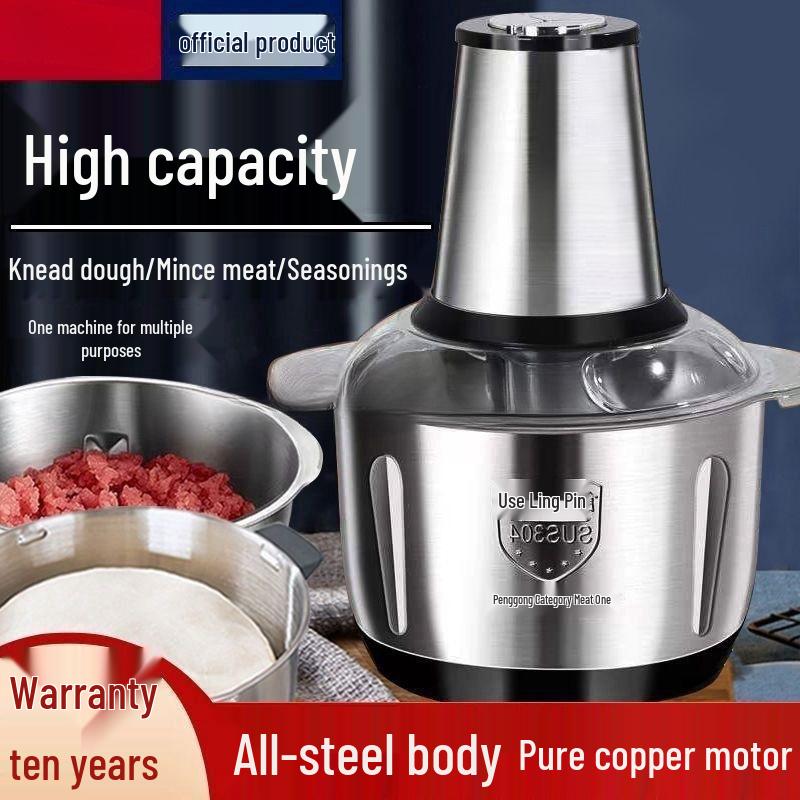 Picadora de Carne y Picadora de Verduras Eléctrica Alemana - Licuadora Multifuncional de Acero Inoxidable para Chile y Cocina