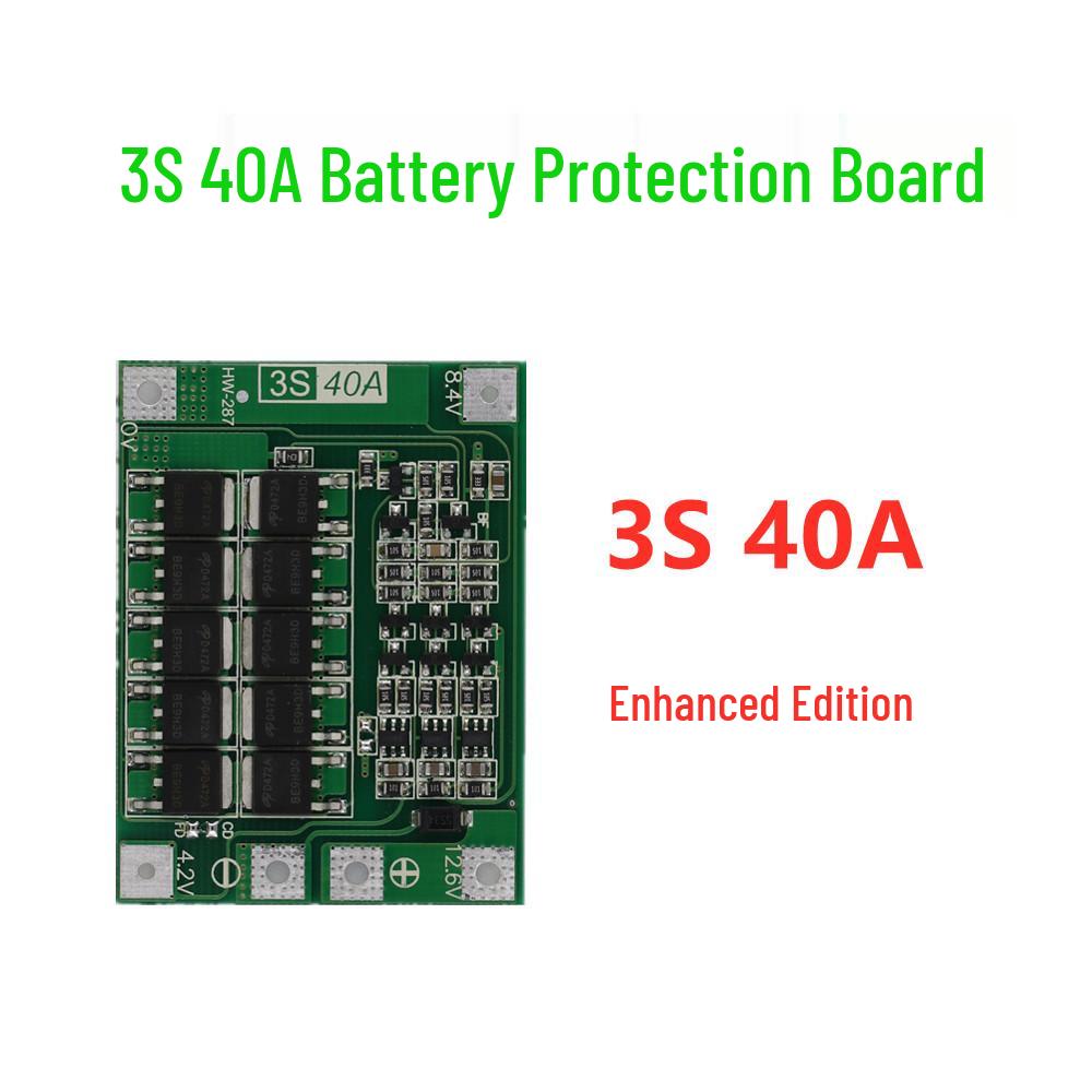 3-String 11.1V 12.6V 18650 Lithium Battery Protection Board with Balancer for 40A Electric Drill