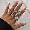 7pcs Fashionable Liquid Lavas Butterfly Rings Set Versatile Elegant Styles Jewelry Decoration for Various Occasions