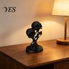 Fluid Skull Art Piece Integrated Molding Process Figure, 3D Printed Double Ornament, Abstract Sculpture Statue, Dark Style Decoration for Living Room