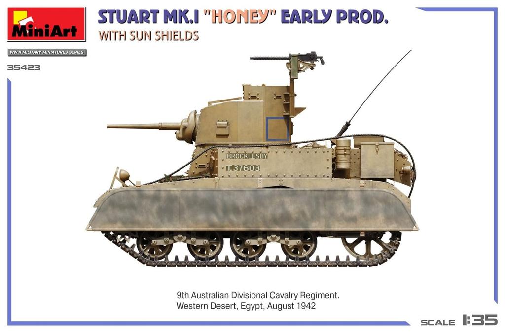 Miniart Stuart Honey Early Model with Sunshield Plastic Model Kit MA35423 1/35 Mk.I (Tank)
