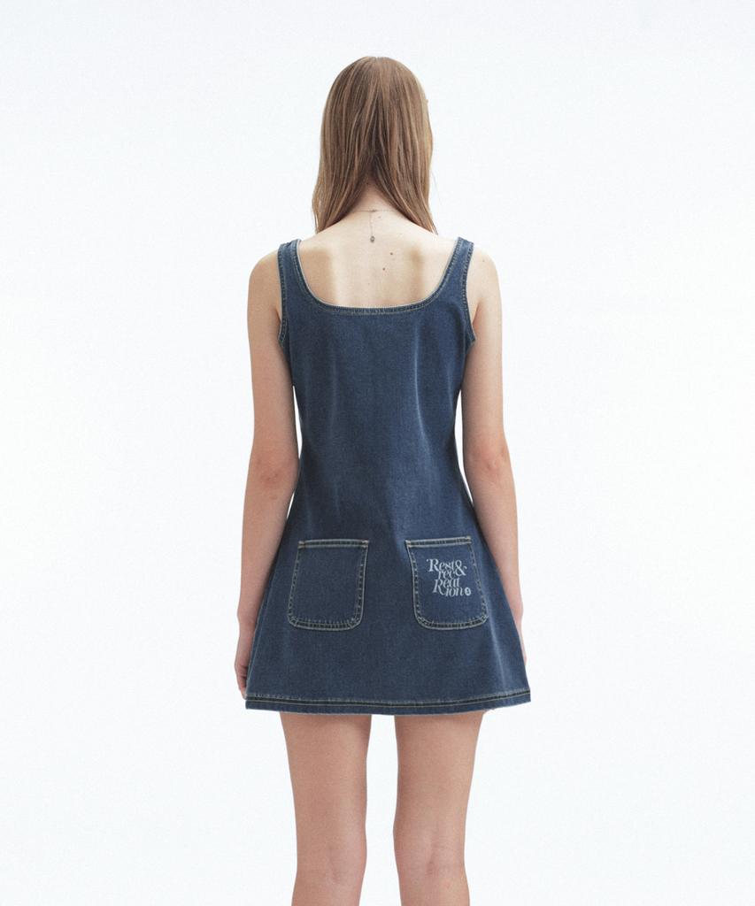 REST&RECREATION Denim Mini Dress - Blue