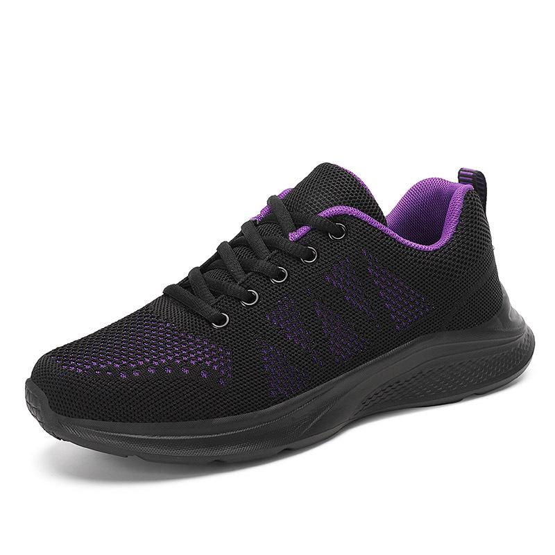 Large Size Women's Shoes Fly-woven Mesh Outdoor Sports Shoes Students Casual Versatile Running Shoes Women Light and Breathable