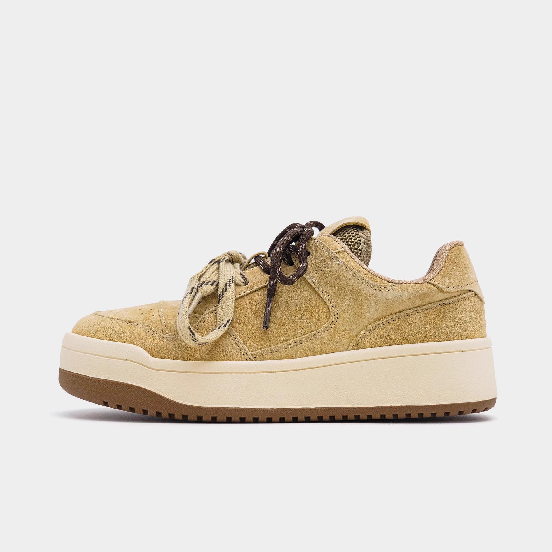 

Soft leather versatile board shoes women s 2025 new popular spring and autumn heightening platform muffin shoes casual sports shoes 40 жёлтый