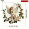 Enchanted Rose Fairy Swing Wall Decor Suncatcher, Acrylic Hanging, Stained Glass Style Window Decor for Farmhouse Garden and Yard, Perfect for Hom 