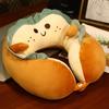 Cute Travel Pillow with Ear Cartoon Neck Pillow for Kids Memory Foam Animal Pillow U Shaped Cushion Plush for Airplane Train