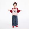 Girls' Cartoon Print Colorblock Sweatshirt