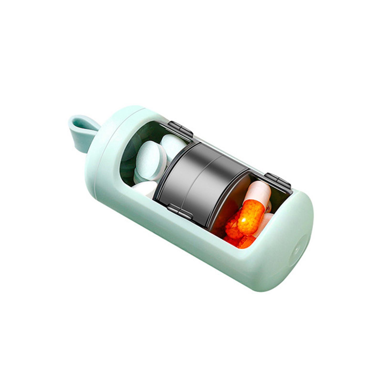 

Pill Box Portable 3-Compartment Pill Storage Box Large Capacity Mini Travel Medicine Compact Sealed Box