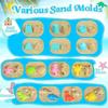 Collapsible Beach Toy Sets For Kids Sand Bucket & Shovels Set With Mesh Bag Sand Castle Travel Sand Toy Sets Sandbox Toy Sets For Toddlers