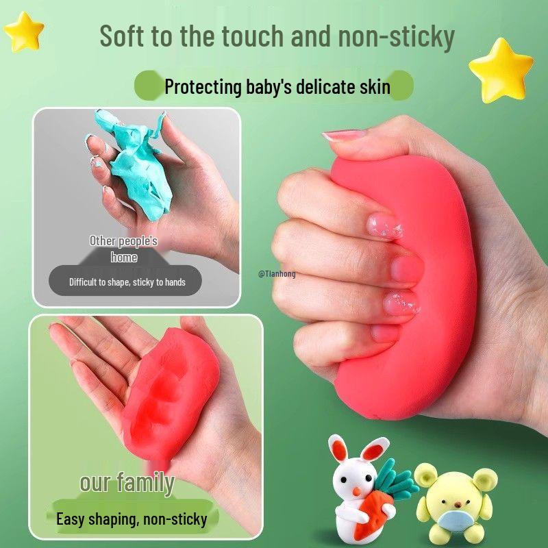 Clay Refill: Odorless Playdough for Kids, 12, 24, 36 Colors, Handmade Tools for Kindergarten.