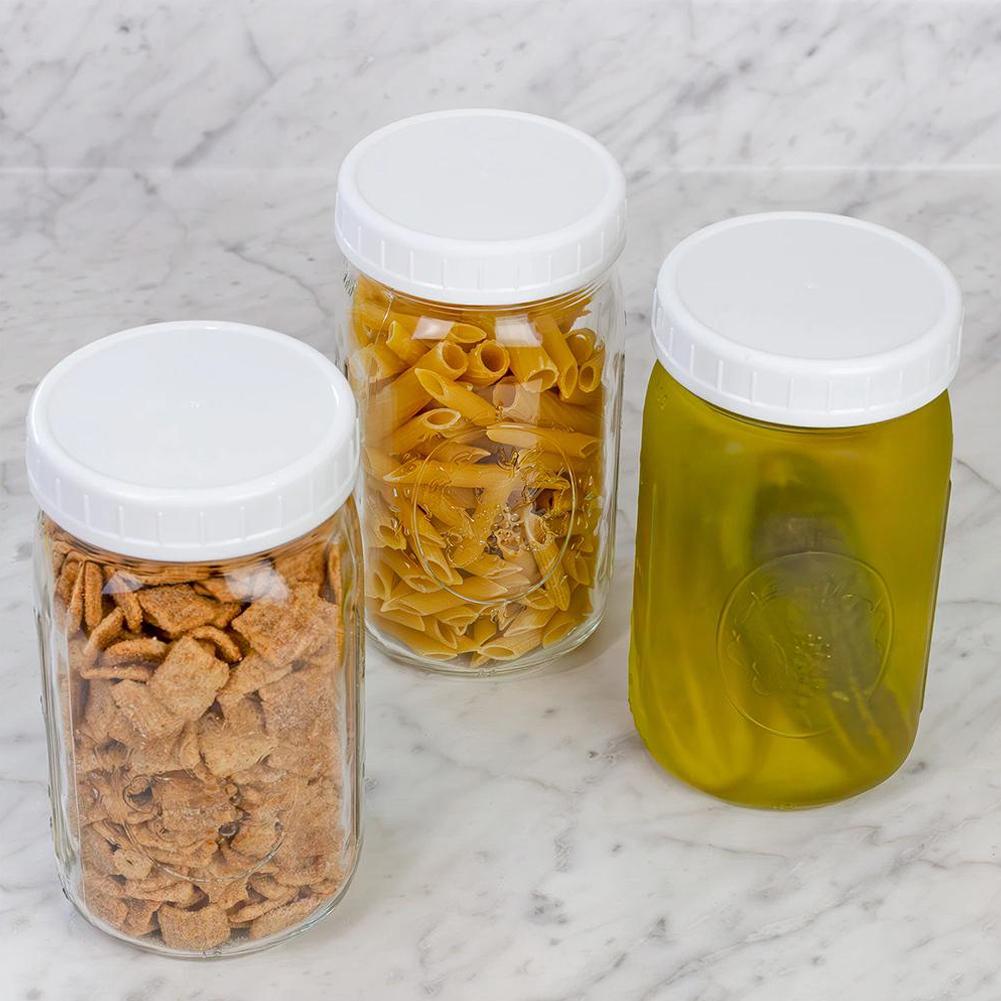 Rust-Proof Plastic Mason Jar Lids Reusable PP Sealing Caps For Canning Jars Anti-Leak Storage Covers For Kitchen Organization