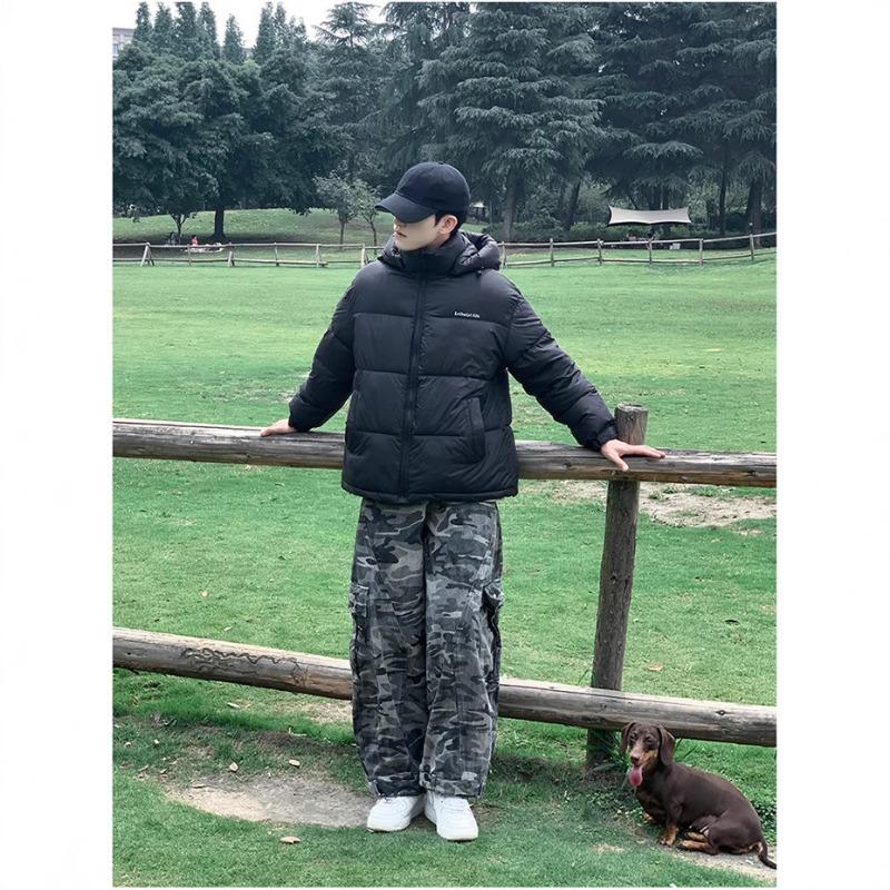 Autumn and winter new fashion down cotton clothes men and women simple casual hooded couple warm mountaineering sports jacket