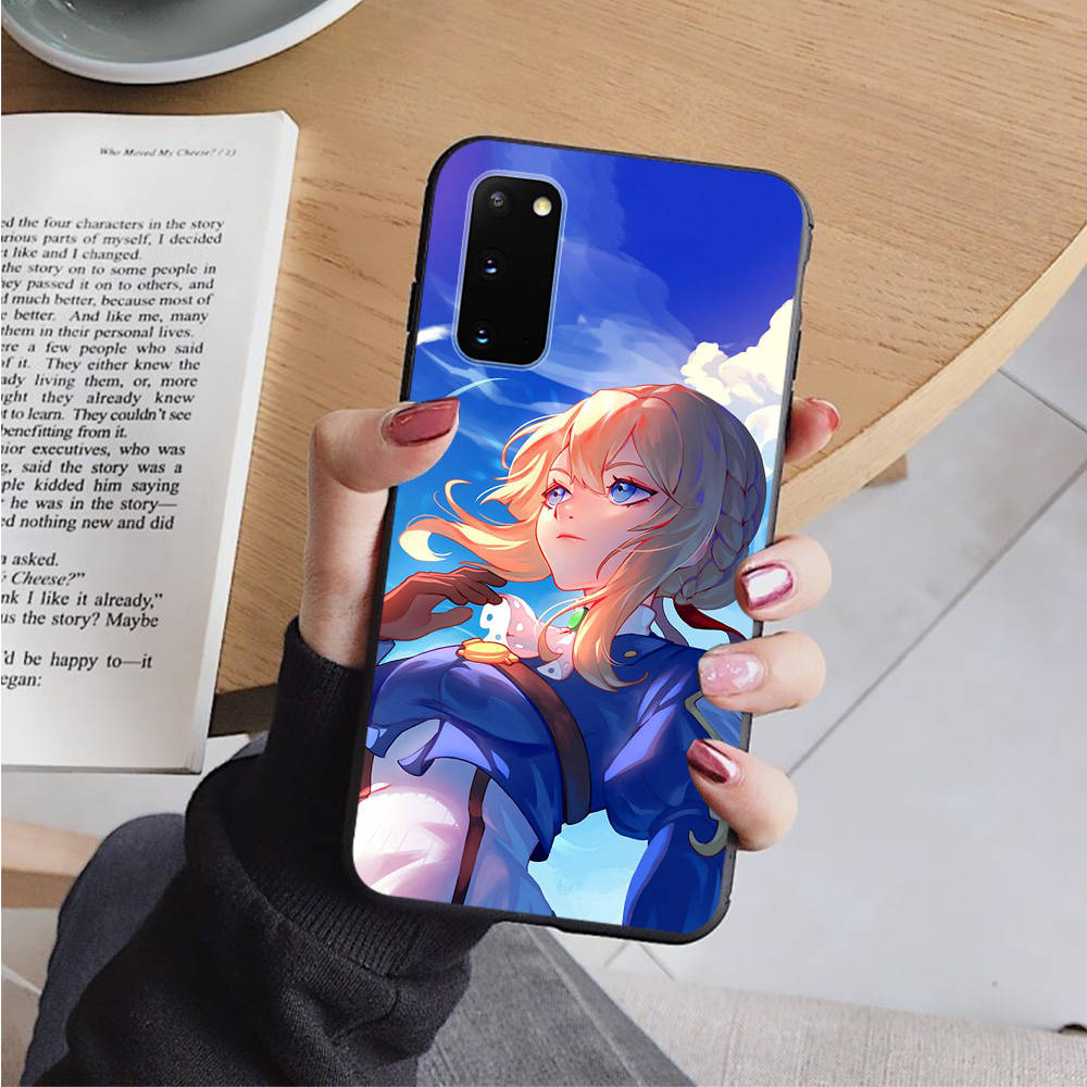 AD93 Violet Evergarden Black Case for iPhone 16 15 Plus 14 13 12 11 Pro 8 7 6S SE 5S X XR XS Max Realme C30 C33 C31 9I Huawei Y8P Y9 Sofe Cover